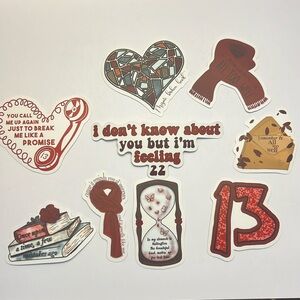 Taylor Swift “RED” Inspired Vinyl Sticker Bundle - 9 Stickers
